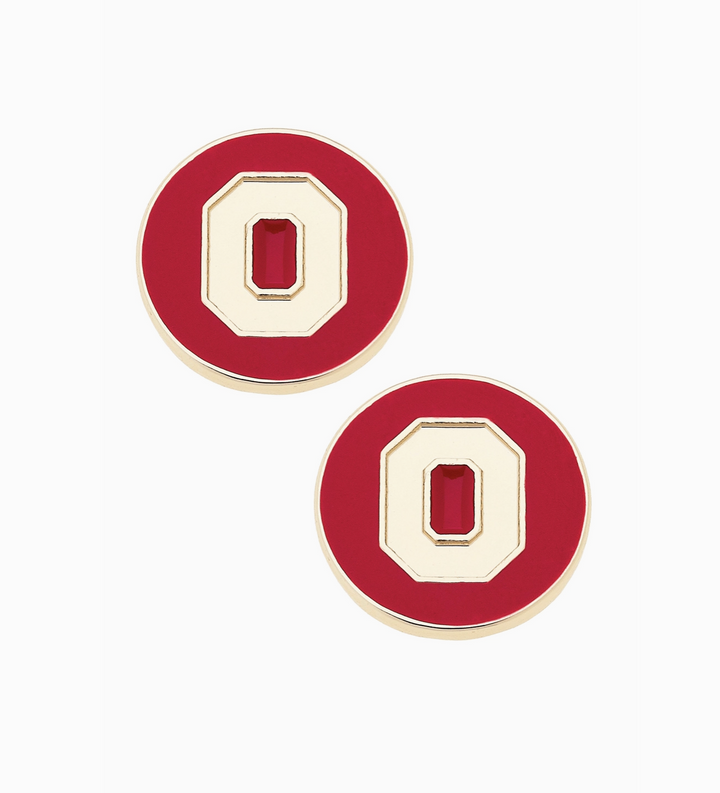 Ohio State Buckeyes Logo Circle Stud Earrings