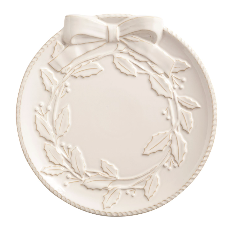 White Wreath Platter Set