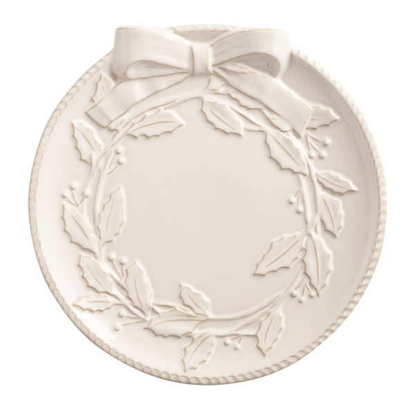 White Wreath Platter Set