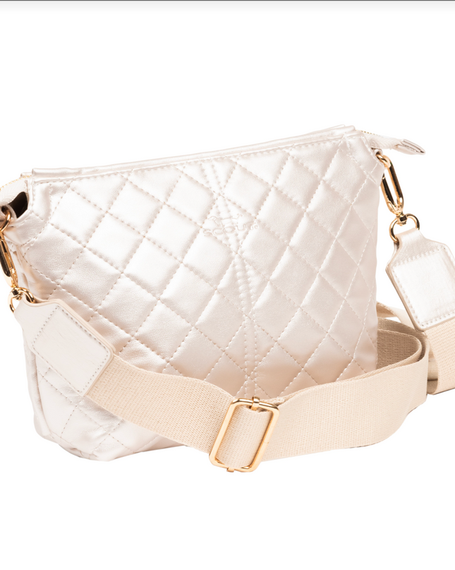 Emily Crossbody Bag - Champagne Quilted