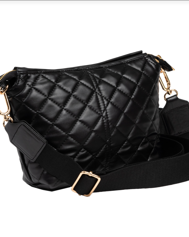 Emily Crossbody Bag - Black Quilted