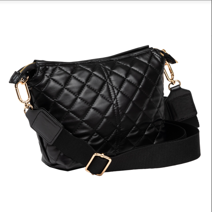 Emily Crossbody Bag - Black Quilted