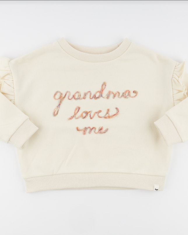 'Grandma Loves Me' Ruffle Slouch