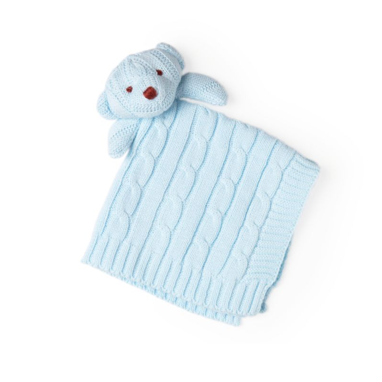 Cotton Knit Security Blanket w/ Bear