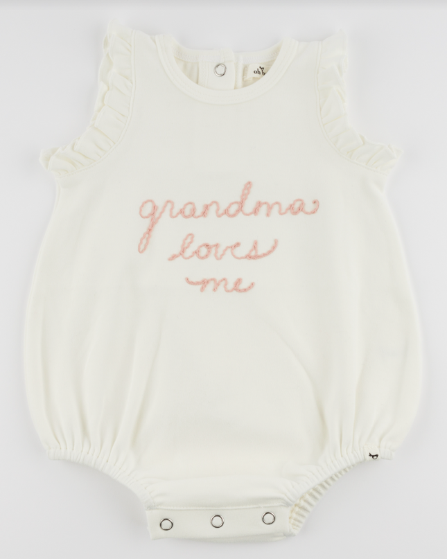 Grandma Loves Me Embroidered Bubble