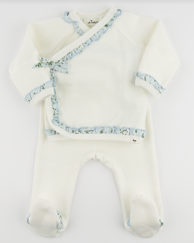 Apple Blossom Kimono with Sky Ruffles