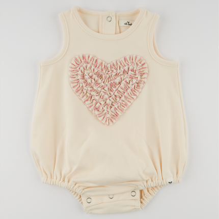 Stripe Ruffle Heart Bubble