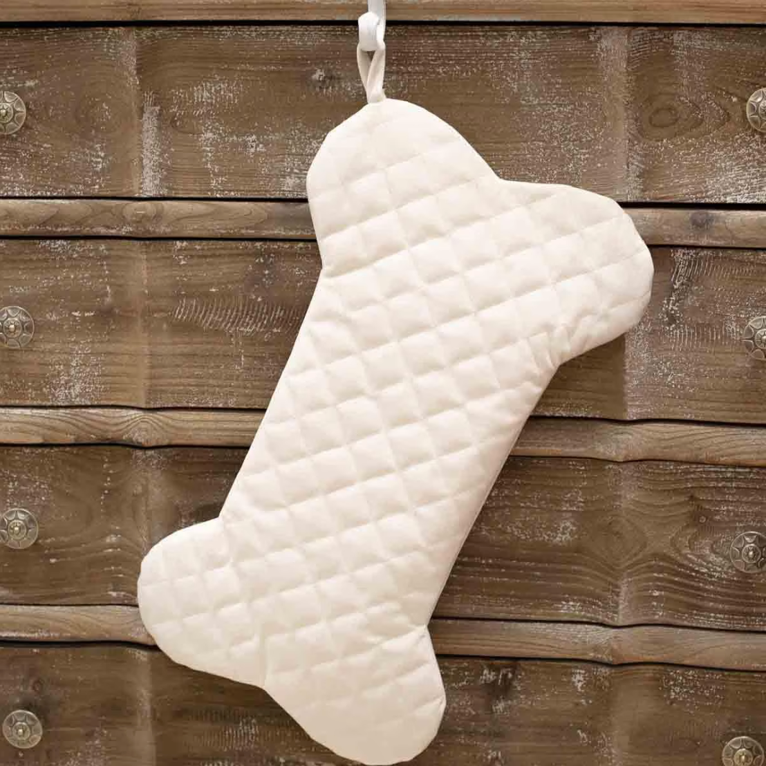 Personalized Quilted Dog Bone Stocking