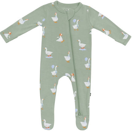 Zippered Footie in Silly Goose