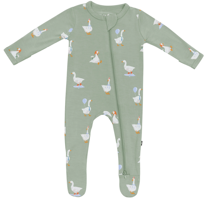 Zippered Footie in Silly Goose