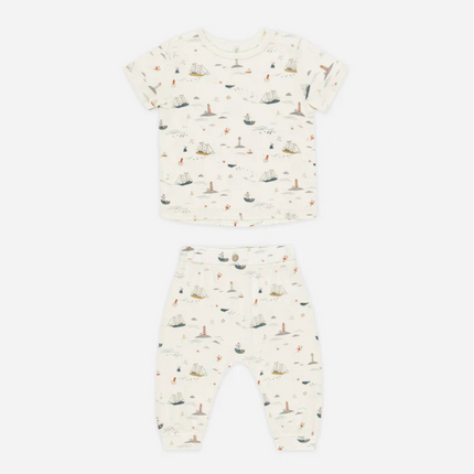 Nautical Tee + Slouch Pants Set