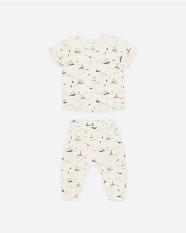 Nautical Tee + Slouch Pants Set