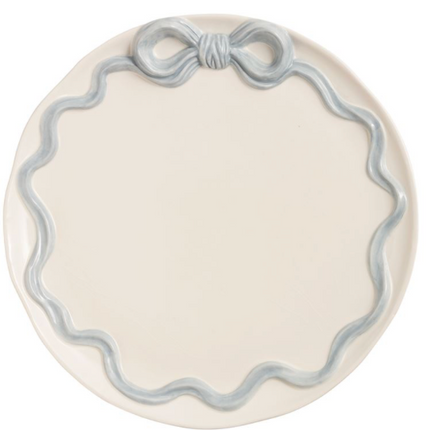 Personalized Blue Bow Serving Platter