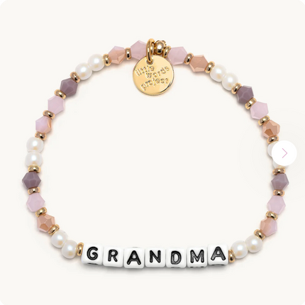 Little Words Project Stretch Bracelet - White Grandma Peachy Love