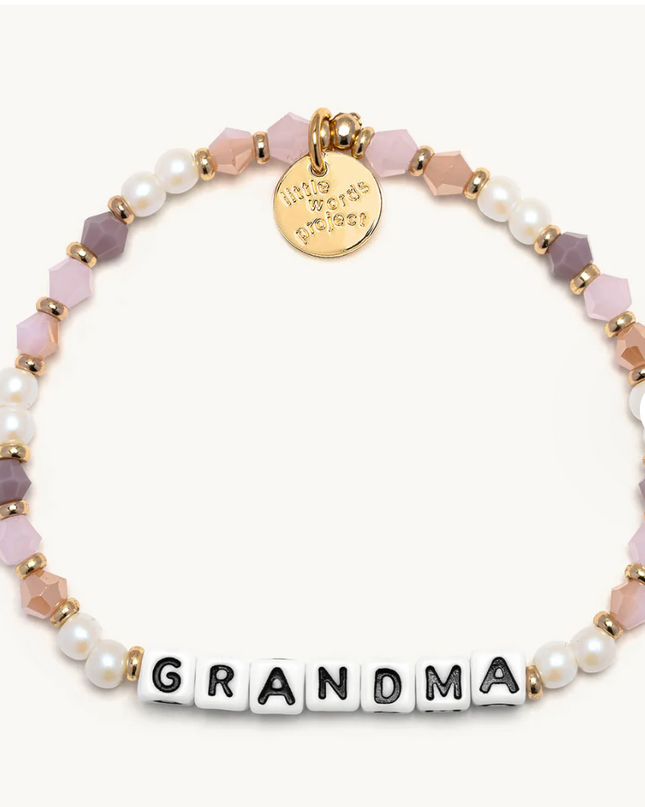 Little Word Project Stretch Bracelet - White Mimi Lavendar Lace