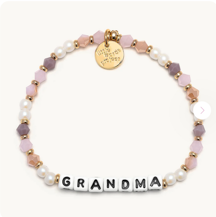 Little Word Project Stretch Bracelet - White Mimi Lavendar Lace