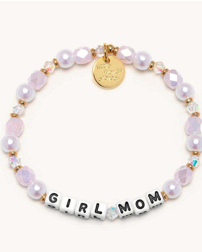 Little Words Project Stretch Bracelet - Girl Mom Blush Elegance