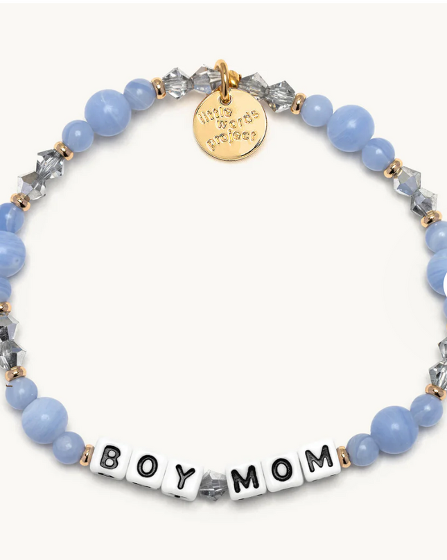 Little Words Project Stretch Bracelet - Blue Boy Mom Sacred Bond