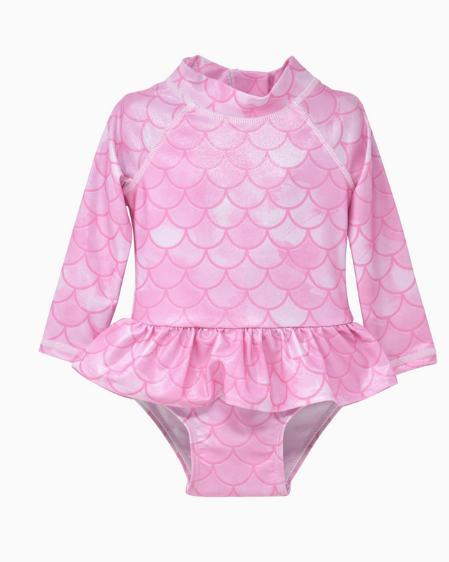 Pixie Scales Ruffle Rash Guard Swimsuit