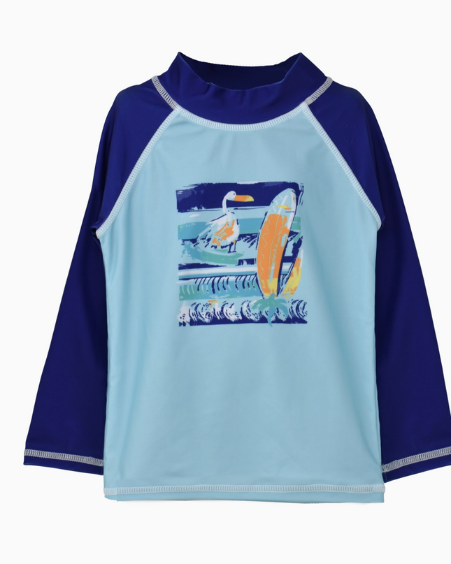 Beachy Boards Graphic Rash Guard Swim Top