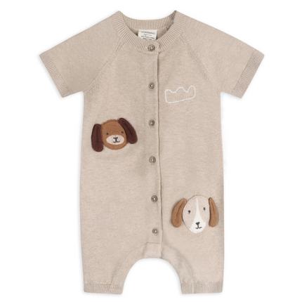 Doggy Applique Baby Knit Romper