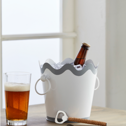 Wavy Scalloped Ice Bucket Set
