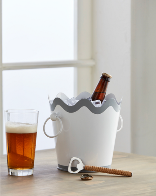 Wavy Scalloped Ice Bucket Set