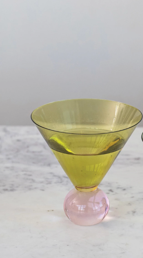 Two-Tone Martini Glass with Ball Stem