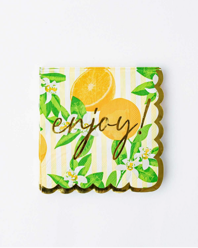 Orange Blossom Paper Beverage Napkin Packs