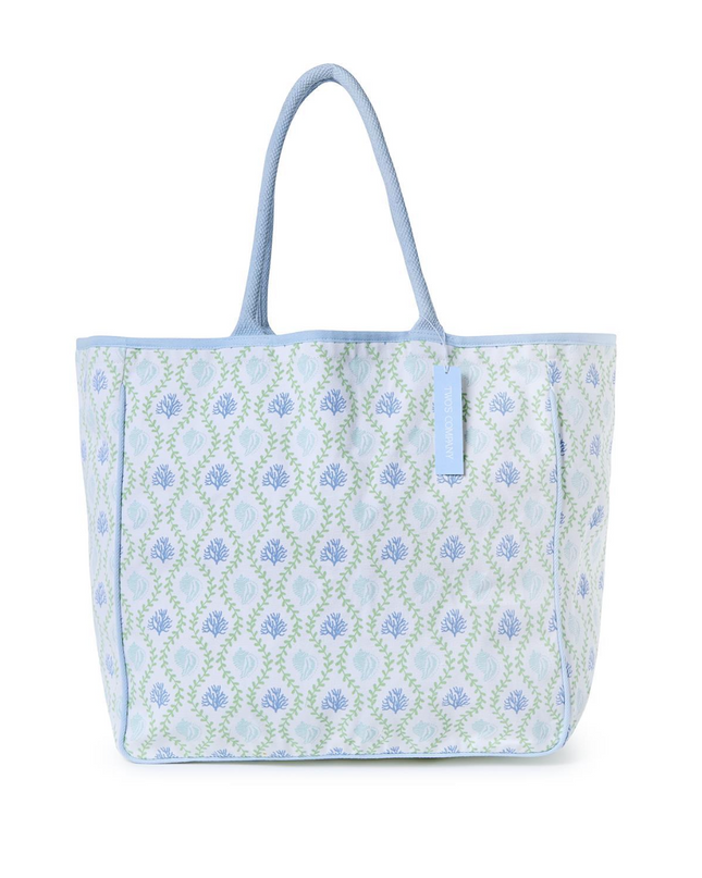 Coastal Block Print Tote Bag