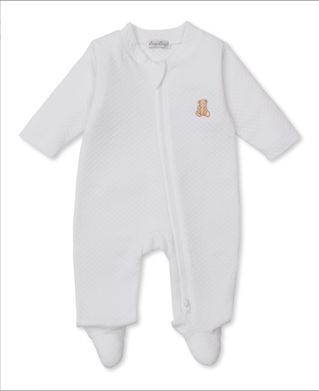 Teddy Bear Jacquard Footie with Zip