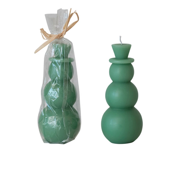 Unscented Snowman Shaped Pillar Candle "Ho Ho Ho"