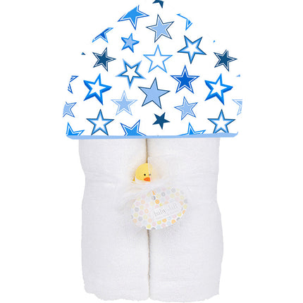 Baby JaR Deluxe Hooded Towel in Starry Sky Blue print