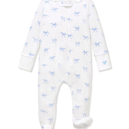 Baby Pima Romper in Blue Bows