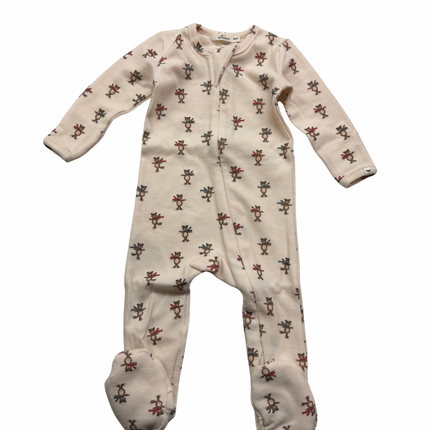 Skating Bears Baby Rib Zipper Footie