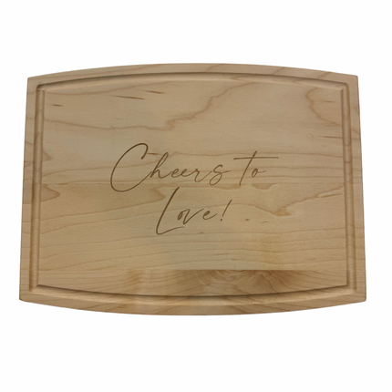 Arched Artisian Maple Board - Cheers to Love