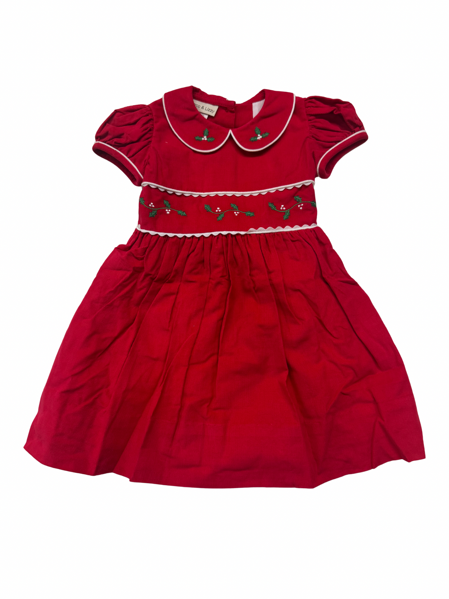 Corduroy Red Classic Christmas Dress