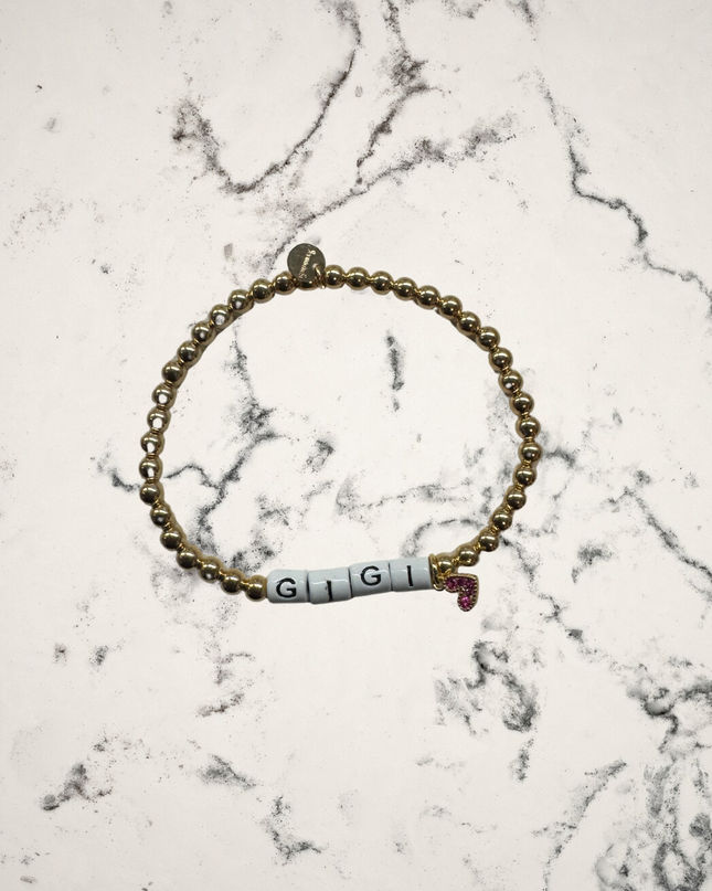 Family Names Gold Filled Beaded Bracelets