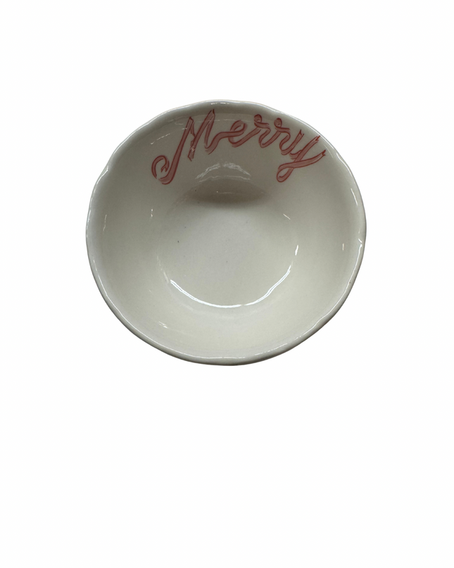 Stoneware Bowl w/ Holiday Word