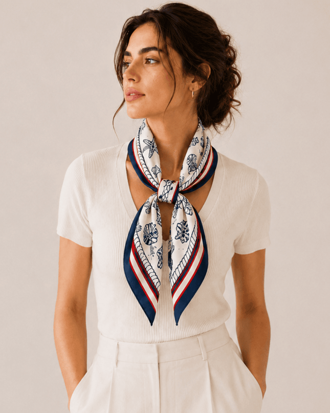 Sea Print Square Scarf