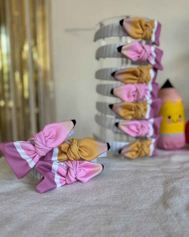 Pencil Bow Hard Headband: Teacher Appreciation Gift
