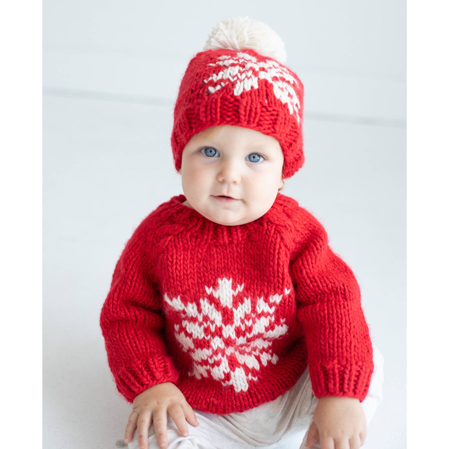 Snowflake Red Crew Neck Sweater
