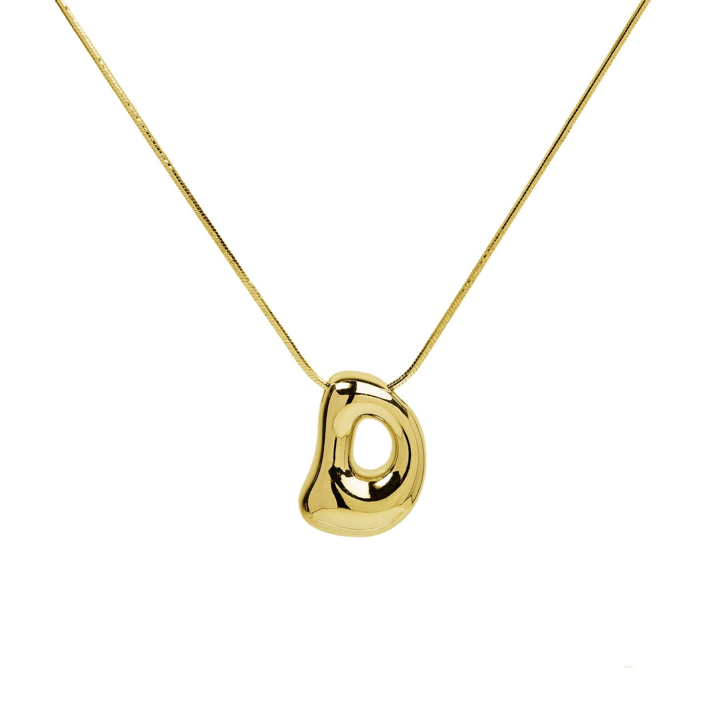 Initial Balloon Waterdrop 18K Gold Necklace