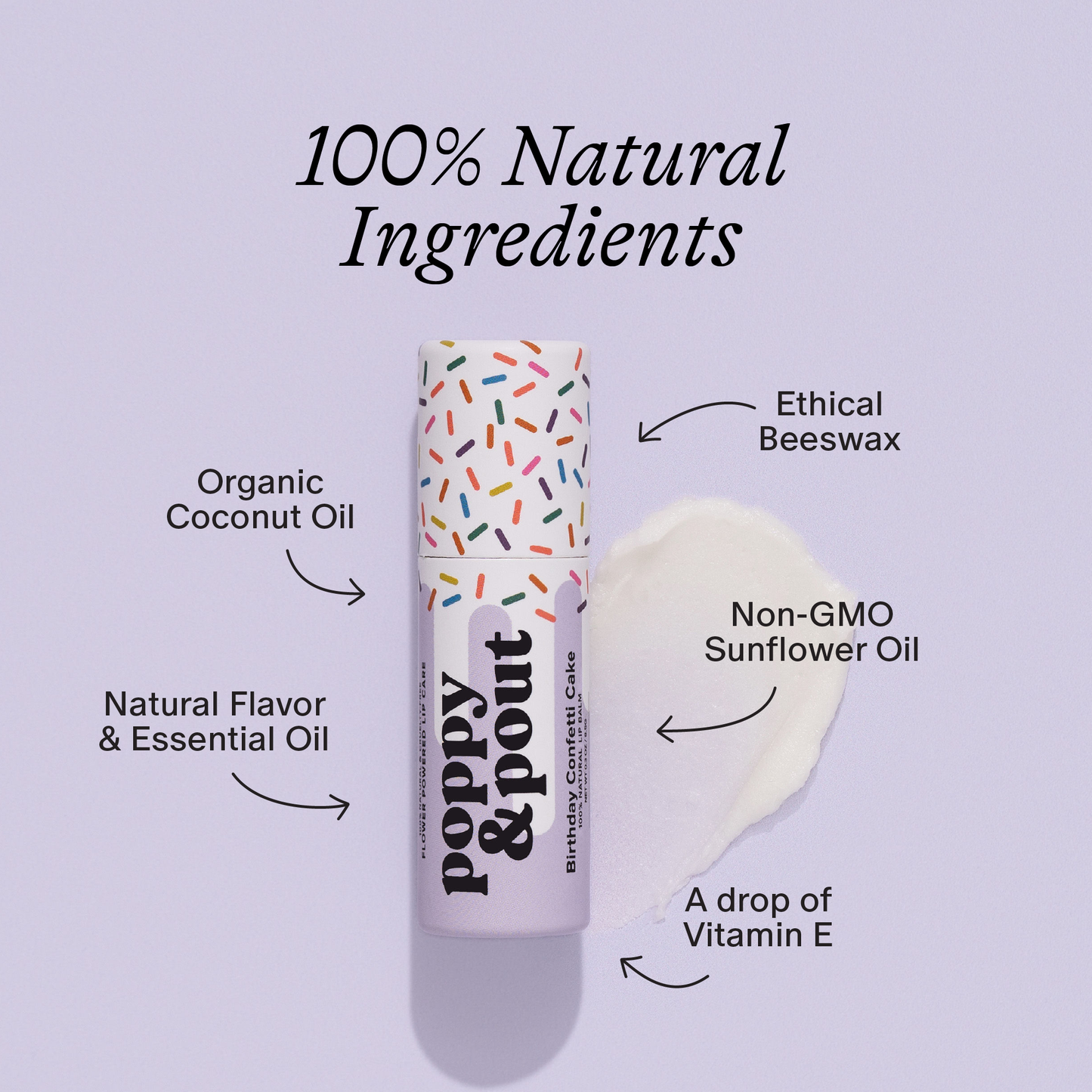 Lip Balm - Birthday Confetti Cake - Purple