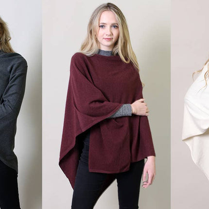 Women's Organic Poncho Sweater Knit Pulloever