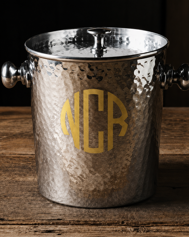 Personalized Hammered Lined Ice Bucket