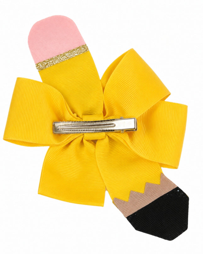 Pencil Back-to-School Hair Bow