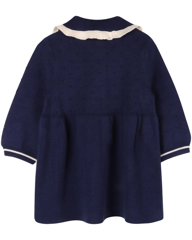 Adeline Ruffle Collar Sweater Knit Baby Dress