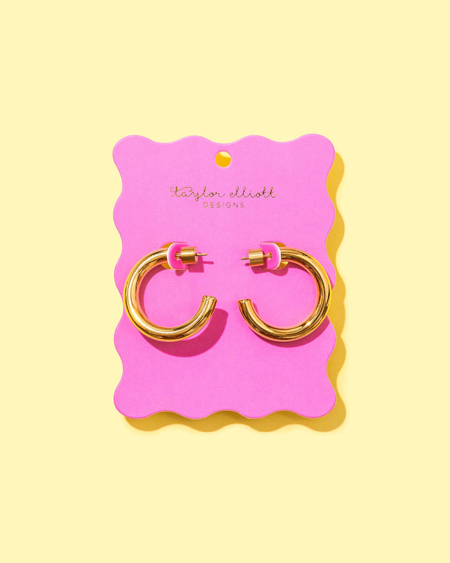 Gold Plated Hoop Earrings - Terry