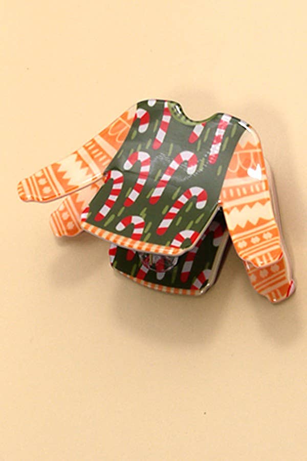 Christmas Ornament Sweater Hair Claw Clips